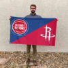 Detroit vs Houston House Divided Flag, NBA House Divided Flag 2 Detroit vs Houston House Divided Flag, NBA House Divided Flag