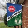 Detroit vs Milwaukee House Divided Flag, NBA House Divided Flag 1 Detroit vs Milwaukee House Divided Flag, NBA House Divided Flag