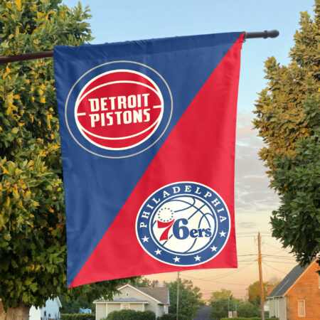 Detroit vs Philadelphia House Divided Flag, NBA House Divided Flag Detroit vs Philadelphia House Divided Flag, NBA House Divided Flag