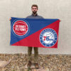 Detroit vs Philadelphia House Divided Flag, NBA House Divided Flag 2 Detroit vs Philadelphia House Divided Flag, NBA House Divided Flag
