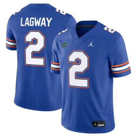DJ Lagway Florida Gators Jordan Brand NIL Football Game Jersey – Royal, Limited Replica Fan Edition