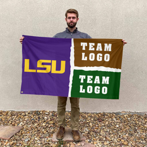 Fighting Tigers vs Custom Team House Divided Flag, Custom Game Day Flag