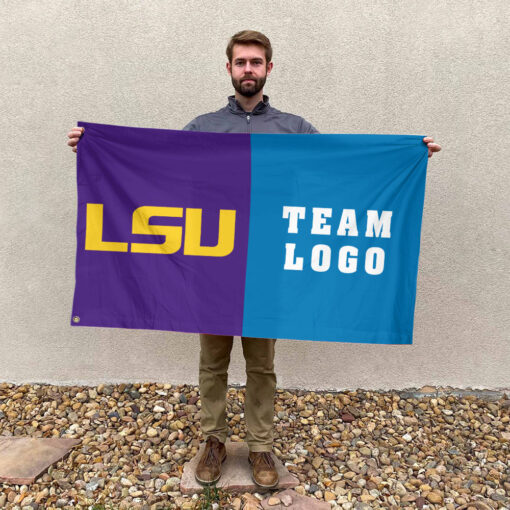 Fighting Tigers vs Custom Team House Divided Flag, Custom NCAA Flag