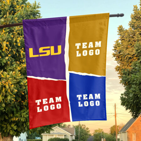 Fighting Tigers vs Custom Team House Divided Flag, Custom NCAA Split Team Flag Fighting Tigers vs Custom Team House Divided Flag, Custom NCAA Split Team Flag