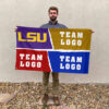 Fighting Tigers vs Custom Team House Divided Flag, Custom NCAA Split Team Flag