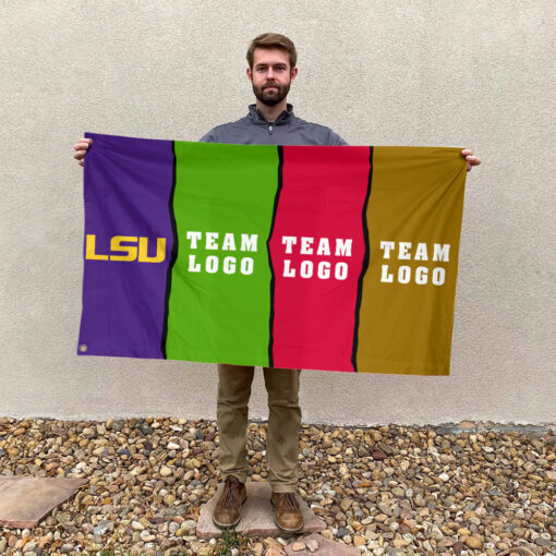 Fighting Tigers vs Custom Team House Divided Flag, Custom Rival Flag