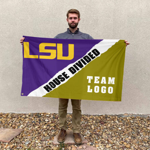 Fighting Tigers vs Custom Team House Divided Flag, Custom Rivalry Flag