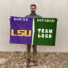 Fighting Tigers vs Custom Team House Divided Flag, NCAA College Flag