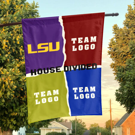 Fighting Tigers vs Custom Team House Divided Flag, NCAA College Rivalry Flag Fighting Tigers vs Custom Team House Divided Flag, NCAA College Rivalry Flag
