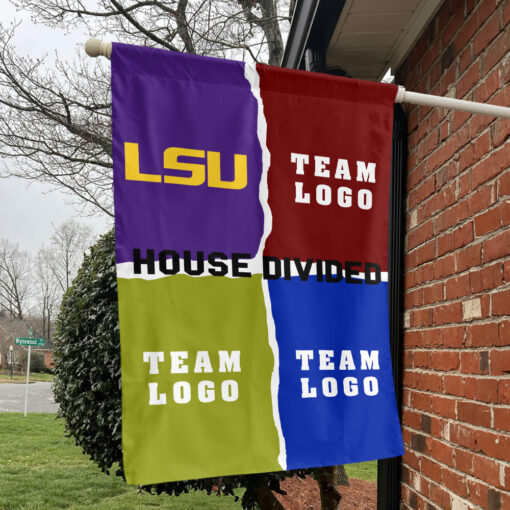Fighting Tigers vs Custom Team House Divided Flag, NCAA College Rivalry Flag