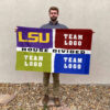 Fighting Tigers vs Custom Team House Divided Flag, NCAA College Rivalry Flag
