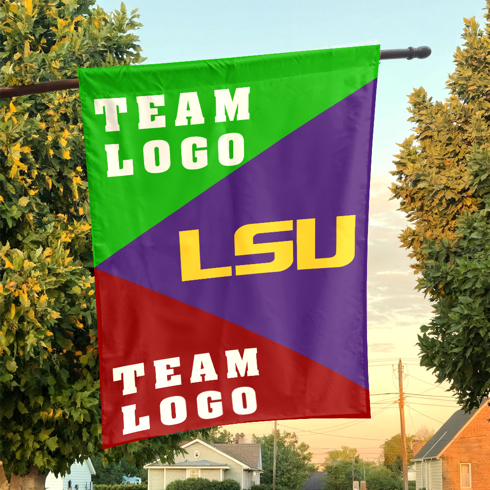 Fighting Tigers vs Custom Team House Divided Flag, NCAA Spirit Flag Fighting Tigers vs Custom Team House Divided Flag, NCAA Spirit Flag