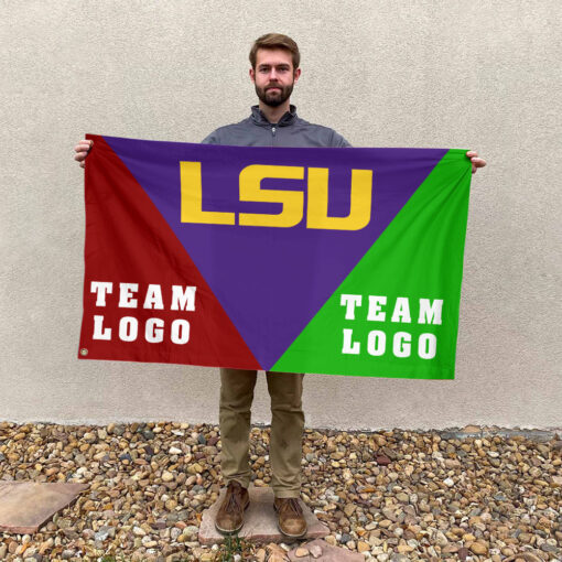 Fighting Tigers vs Custom Team House Divided Flag, NCAA Spirit Flag Fighting Tigers vs Custom Team House Divided Flag, NCAA Spirit Flag