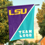 Fighting Tigers vs Custom Team House Divided Flag, NCAA Split Flag