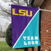 Fighting Tigers vs Custom Team House Divided Flag, NCAA Split Flag 1 Fighting Tigers vs Custom Team House Divided Flag, NCAA Split Flag
