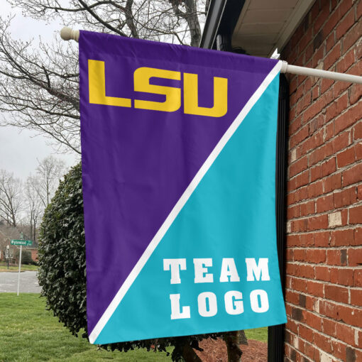 Fighting Tigers vs Custom Team House Divided Flag, NCAA Split Flag Fighting Tigers vs Custom Team House Divided Flag, NCAA Split Flag