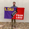 Fighting Tigers vs Custom Team House Divided Flag, NCAA Team Flag 2 Fighting Tigers vs Custom Team House Divided Flag, NCAA Team Flag