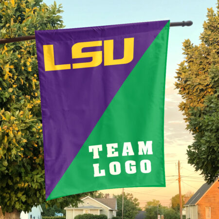 Fighting Tigers vs Custom Team House Divided Flag, Personalized College Flag