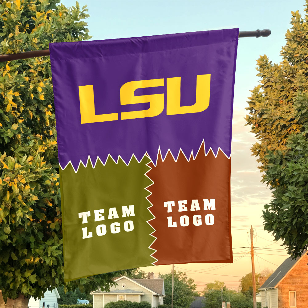 Fighting Tigers vs Custom Team House Divided Flag, Personalized Game Day Flag Fighting Tigers vs Custom Team House Divided Flag, Personalized Game Day Flag