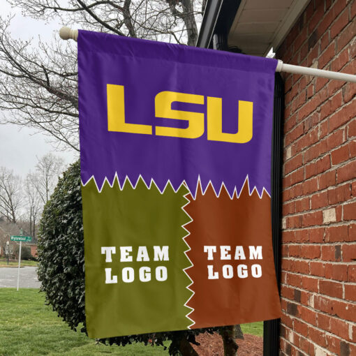 Fighting Tigers vs Custom Team House Divided Flag, Personalized Game Day Flag Fighting Tigers vs Custom Team House Divided Flag, Personalized Game Day Flag