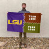 Fighting Tigers vs Custom Team House Divided Flag, Personalized Game Day Flag 2 Fighting Tigers vs Custom Team House Divided Flag, Personalized Game Day Flag