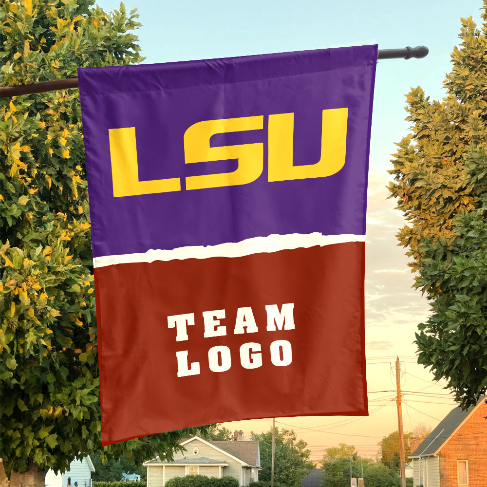 Fighting Tigers vs Custom Team House Divided Flag, Personalized NCAA Flag Fighting Tigers vs Custom Team House Divided Flag, Personalized NCAA Flag