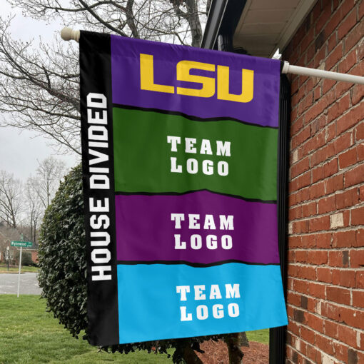 Fighting Tigers vs Custom Team House Divided Flag, Personalized Rival Flag Fighting Tigers vs Custom Team House Divided Flag, Personalized Rival Flag