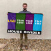 Fighting Tigers vs Custom Team House Divided Flag, Personalized Rival Flag 2 Fighting Tigers vs Custom Team House Divided Flag, Personalized Rival Flag