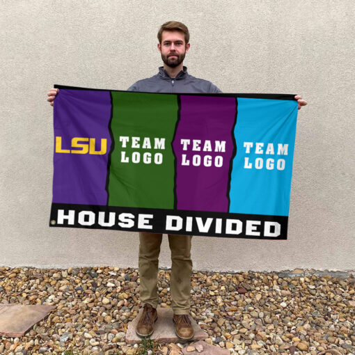 Fighting Tigers vs Custom Team House Divided Flag, Personalized Rival Flag Fighting Tigers vs Custom Team House Divided Flag, Personalized Rival Flag