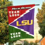 Fighting Tigers vs Custom Team House Divided Flag, Personalized Spirit Flag