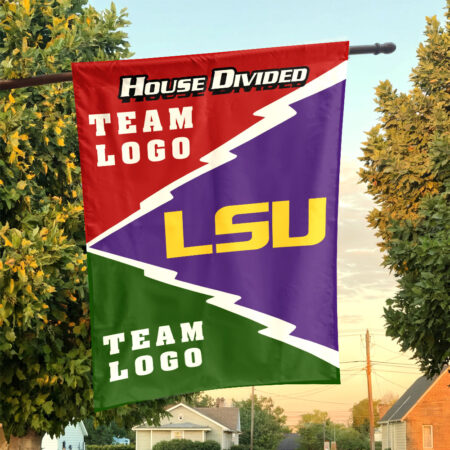Fighting Tigers vs Custom Team House Divided Flag, Personalized Spirit Flag