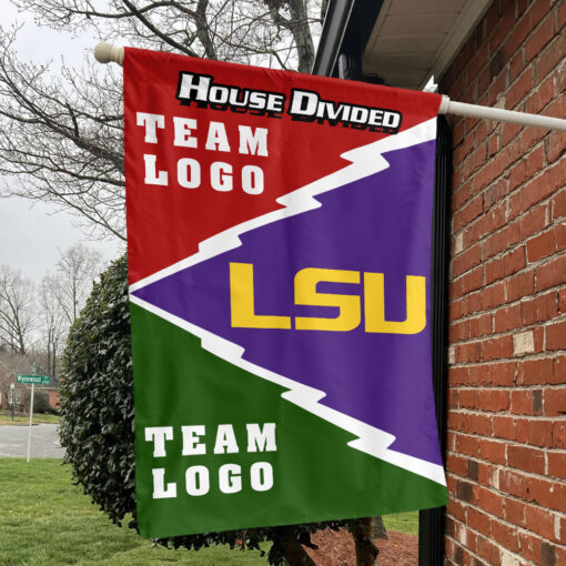 Fighting Tigers vs Custom Team House Divided Flag, Personalized Spirit Flag Fighting Tigers vs Custom Team House Divided Flag, Personalized Spirit Flag