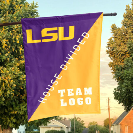 Fighting Tigers vs Custom Team House Divided Flag, Personalized Split Flag