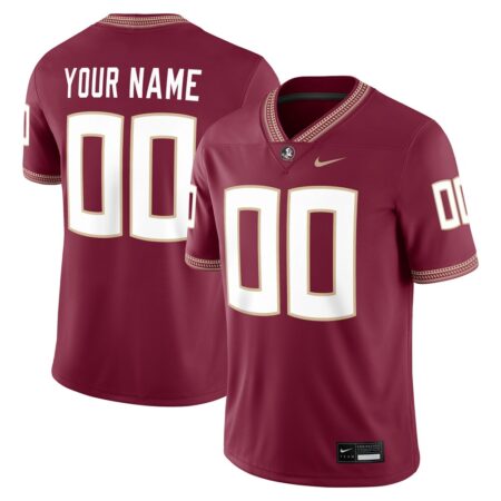 Florida State Seminoles  Custom Football Game Jersey – Garnet, Limited Replica Fan Edition