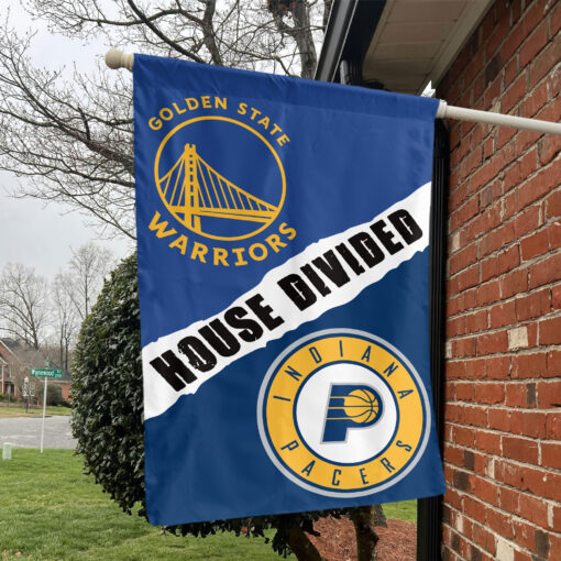 Golden State vs Indiana House Divided Flag, NBA House Divided Flag Golden State vs Indiana House Divided Flag, NBA House Divided Flag