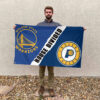 Golden State vs Indiana House Divided Flag, NBA House Divided Flag 2 Golden State vs Indiana House Divided Flag, NBA House Divided Flag