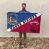 Golden State vs Miami House Divided Flag, NBA House Divided Flag 2 Golden State vs Miami House Divided Flag, NBA House Divided Flag