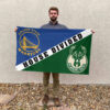 Golden State vs Milwaukee House Divided Flag, NBA House Divided Flag 2 Golden State vs Milwaukee House Divided Flag, NBA House Divided Flag
