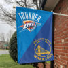 Golden State vs Oklahoma City House Divided Flag, NBA House Divided Flag 1 Golden State vs Oklahoma City House Divided Flag, NBA House Divided Flag