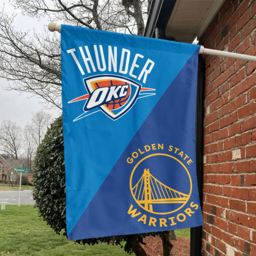 Golden State vs Oklahoma City House Divided Flag, NBA House Divided Flag Golden State vs Oklahoma City House Divided Flag, NBA House Divided Flag