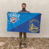 Golden State vs Oklahoma City House Divided Flag, NBA House Divided Flag 2 Golden State vs Oklahoma City House Divided Flag, NBA House Divided Flag