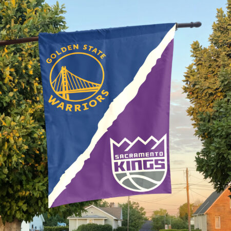 Golden State vs Sacramento House Divided Flag, NBA House Divided Flag Golden State vs Sacramento House Divided Flag, NBA House Divided Flag