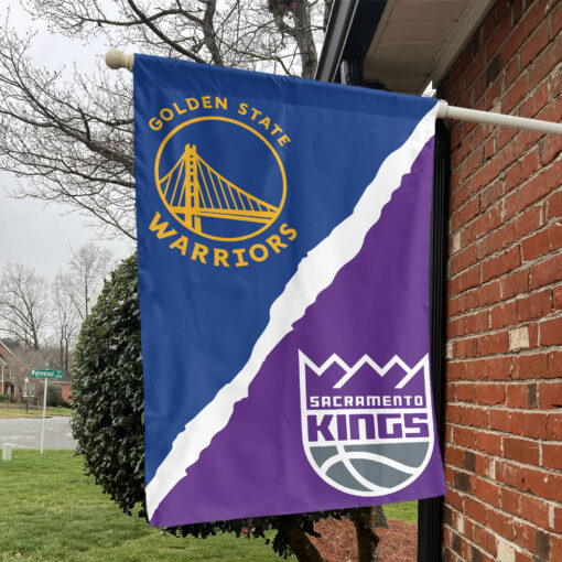 Golden State vs Sacramento House Divided Flag, NBA House Divided Flag Golden State vs Sacramento House Divided Flag, NBA House Divided Flag