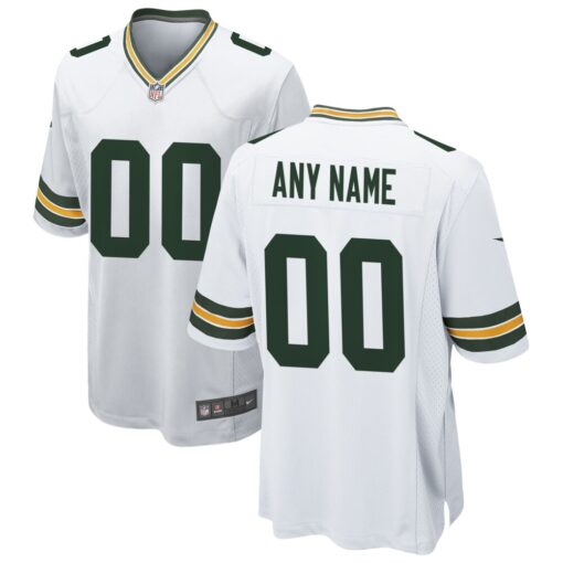 Green Bay Packers  Custom Game Jersey – White, Limited Replica Fan Edition