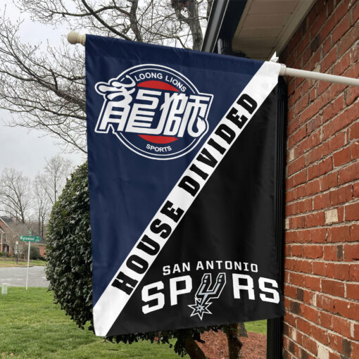 Guangzhou vs San Antonio House Divided Flag, NBA House Divided Flag Guangzhou vs San Antonio House Divided Flag, NBA House Divided Flag