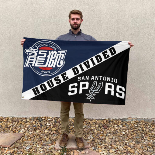 Guangzhou vs San Antonio House Divided Flag, NBA House Divided Flag Guangzhou vs San Antonio House Divided Flag, NBA House Divided Flag