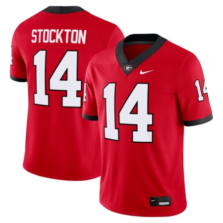 Gunner Stockton Georgia Bulldogs Nike Home NIL Football Game Jersey – Red, Limited Replica Fan Edition