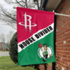 Houston vs Boston House Divided Flag, NBA House Divided Flag 1 Houston vs Boston House Divided Flag, NBA House Divided Flag