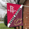 Houston vs Cleveland House Divided Flag, NBA House Divided Flag