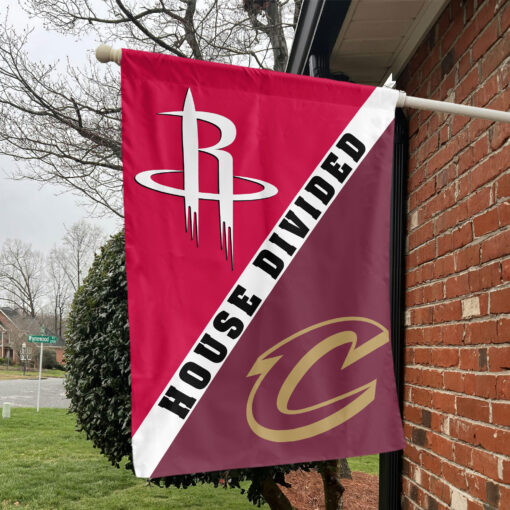 Houston vs Cleveland House Divided Flag, NBA House Divided Flag